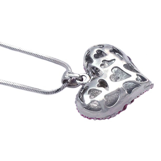 Pink Small Heart Crystal Pave Pendant Necklace Valentine's Day w/ GIFT BOX - Walmart.com