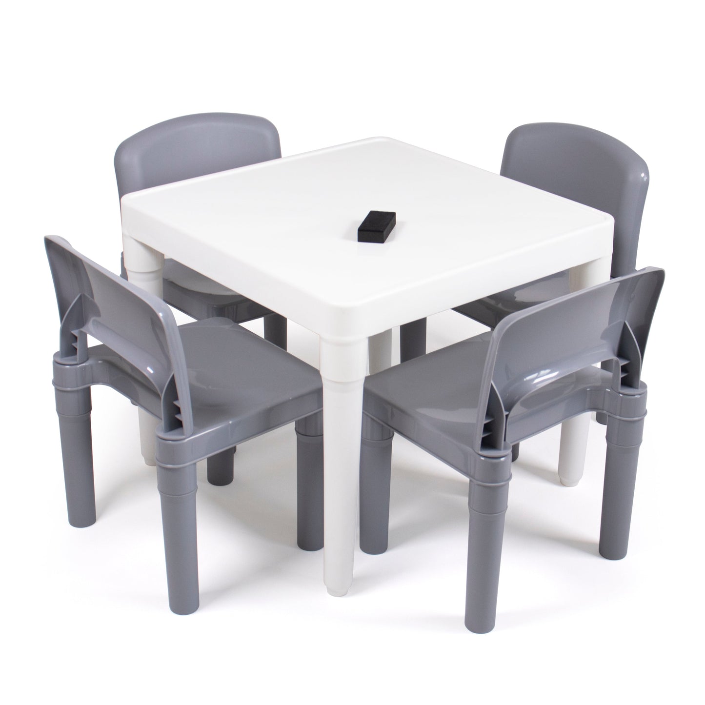 5-Piece Plastic Dry-Erase Table & Chair Set with Eraser