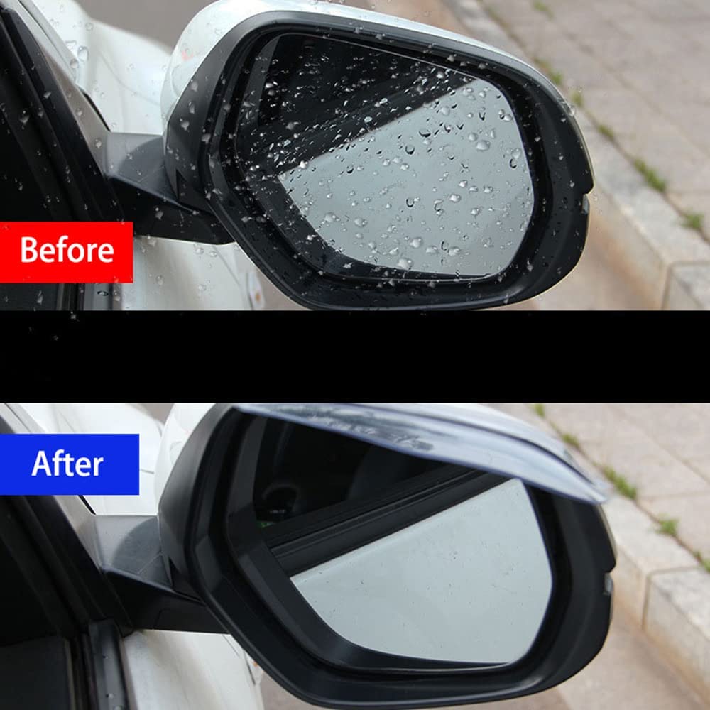 2 Pcs Rear View Mirror visor Side Mirror Rain Guard Carbon Fiber Mirror Rain (black)