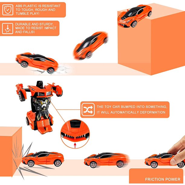 Transforming Toys Cars Robot Toys Gift for Kids Boys Girls - Orange