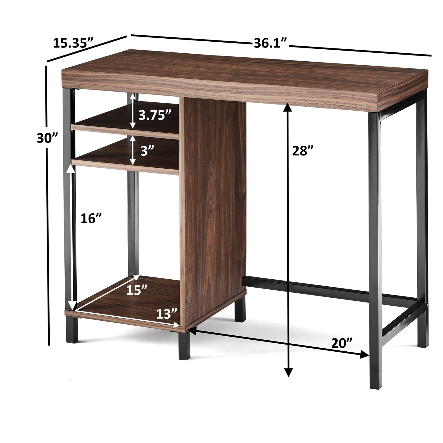 Park Cube Storage Desk, Canyon Walnut