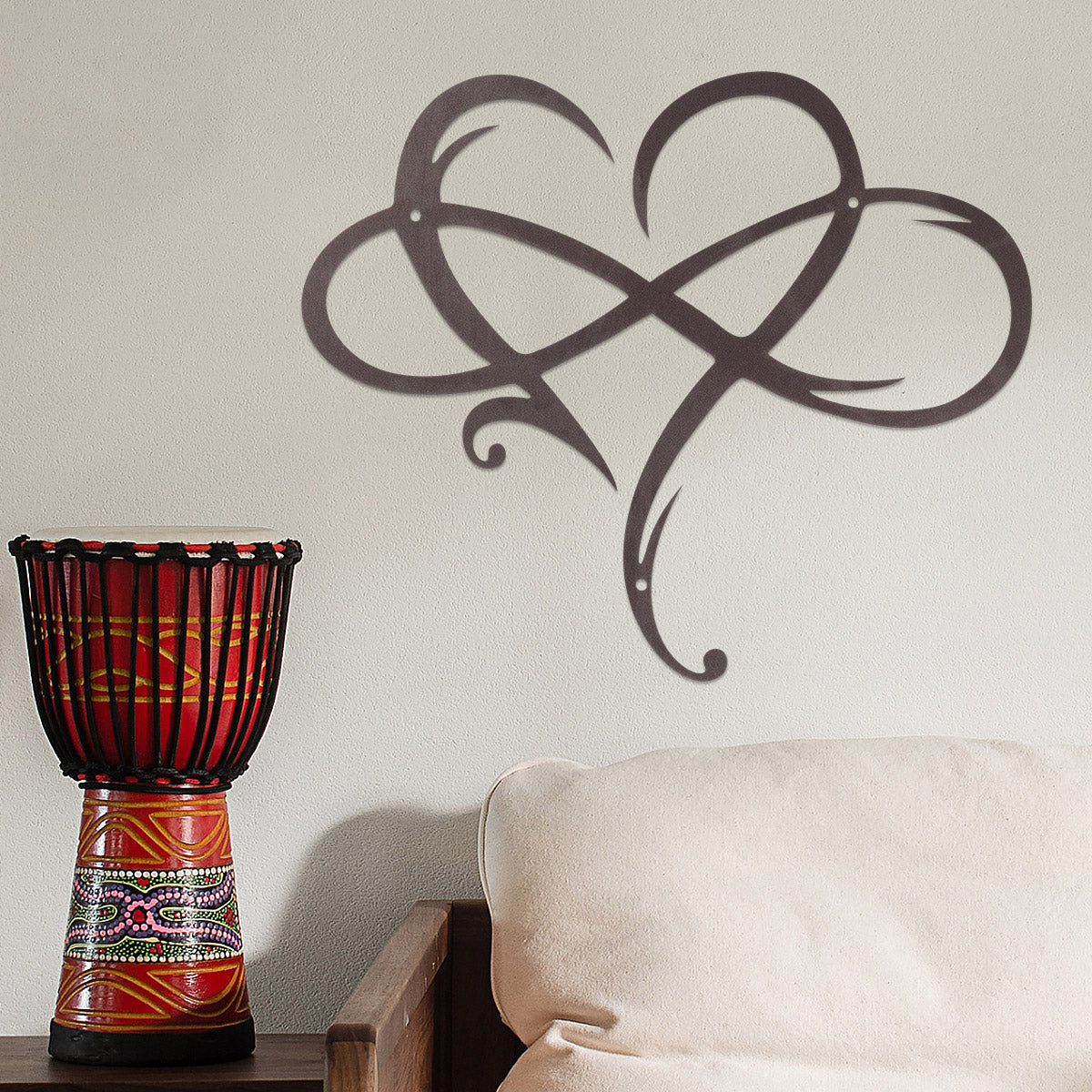 Metal Infinity Heart Hang Art Sculpture for Home Decoration