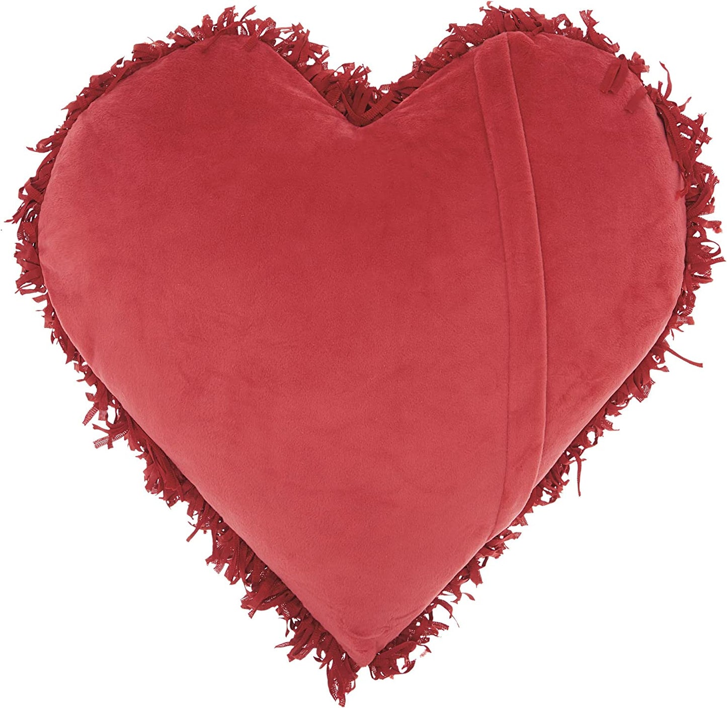 Mina Victory Shag Frame Heart Deep Red 18" x 18" Throw Pillow