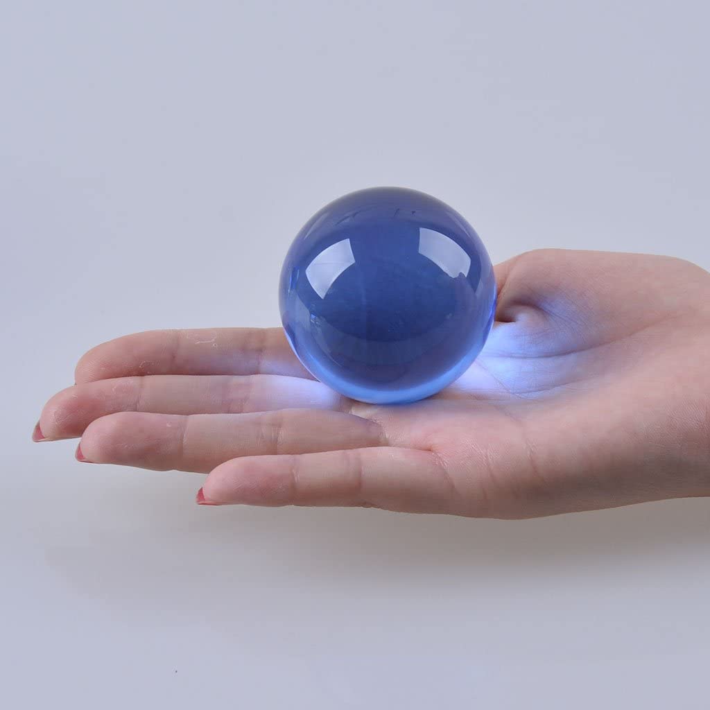 50mm(2 inch) K9 Solid Crystal Ball with Free Stand Suncatcher (Blue)