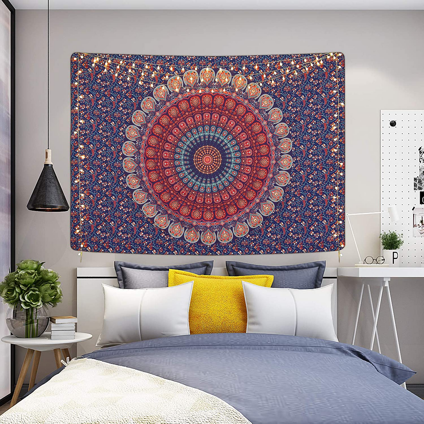 Bohemian Mandala Psychedelic Peacock Boho Tapestry