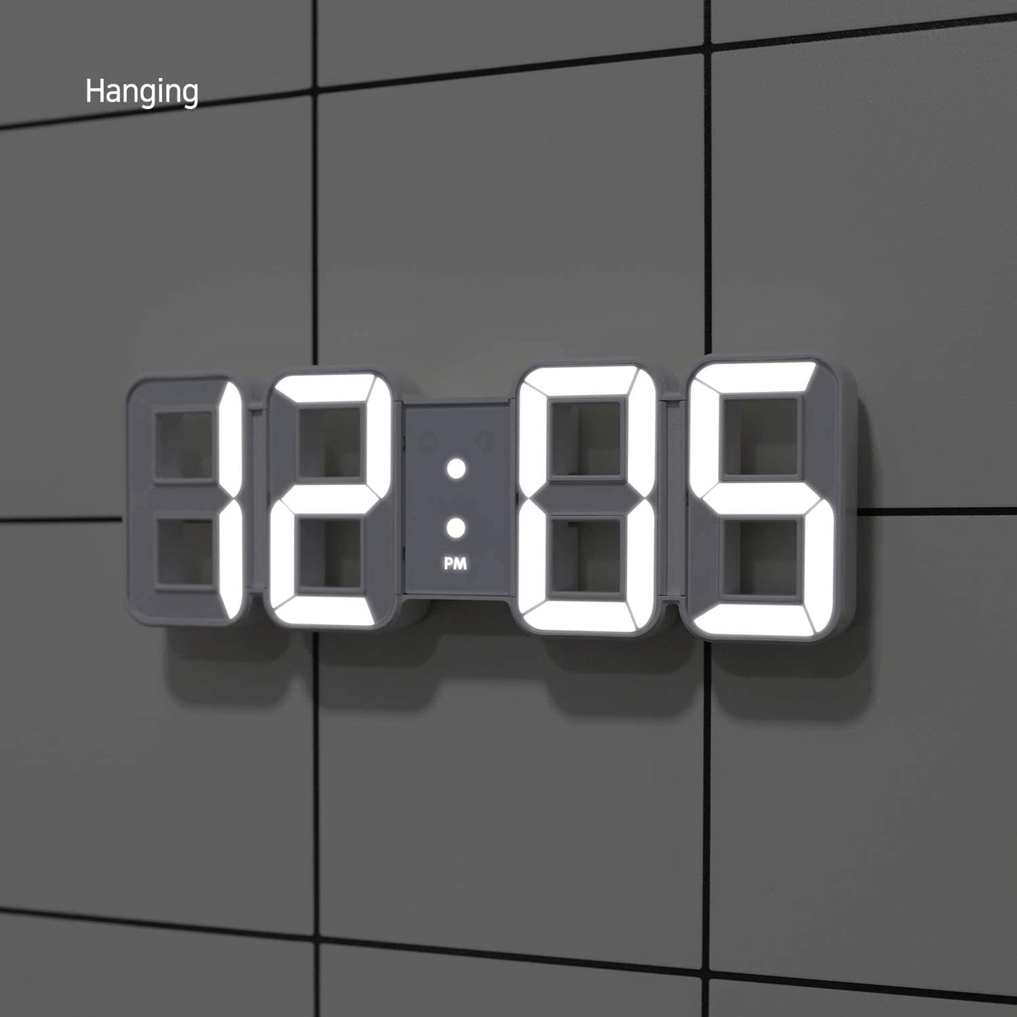 Pure Mini White 3D LED Clock, Multi-Function LED Clock (Calendar, Alarm, Temperature)