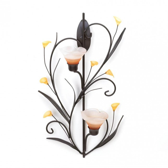 Gallery Of Light Amber Lilies Candle Wall Sconce