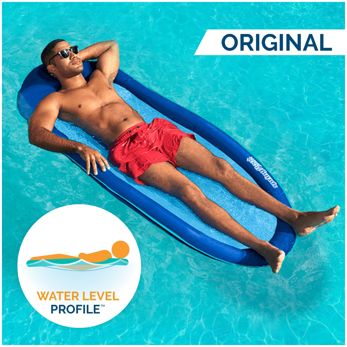 Inflatable Pool Lounge Chair for Ages 15+, Blue