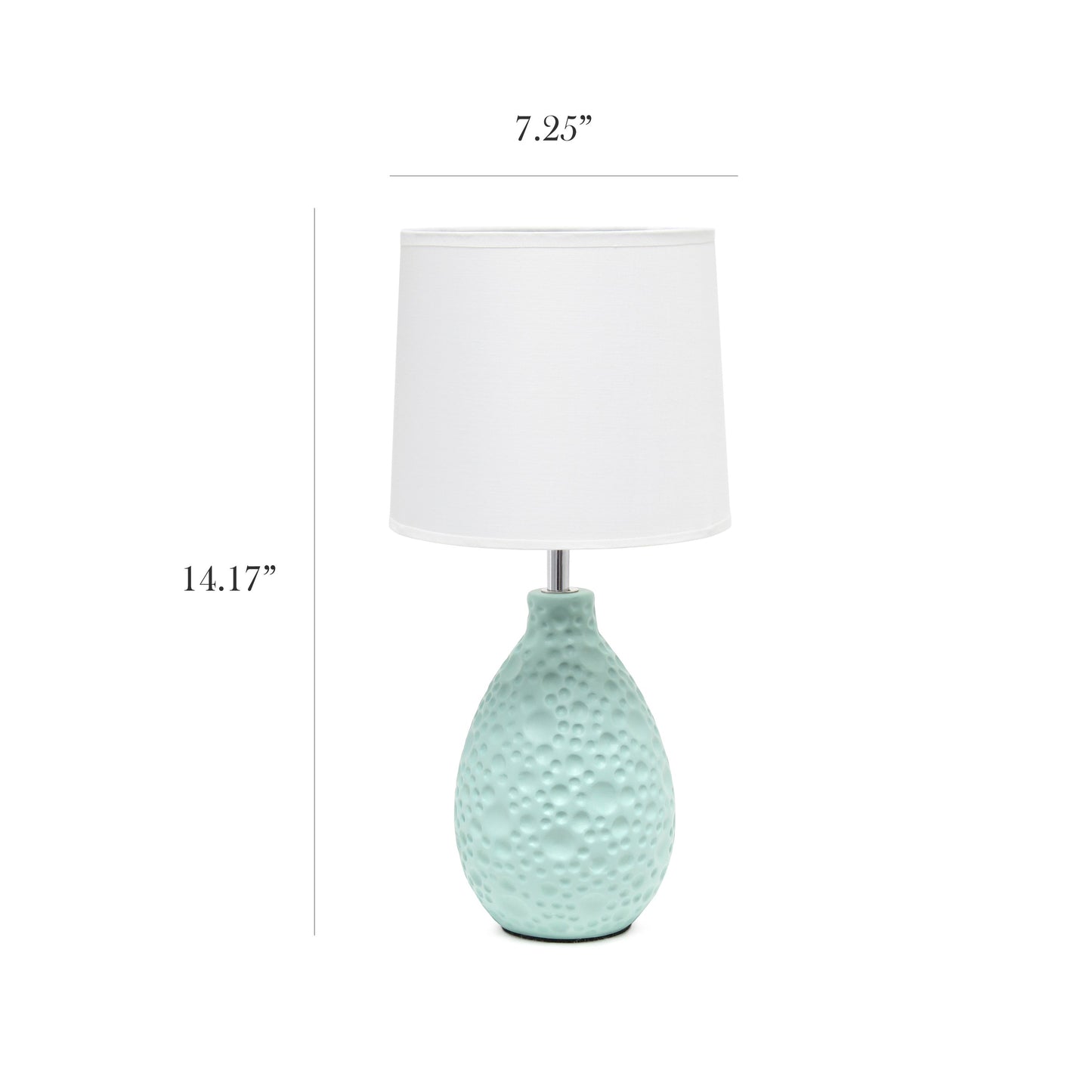 Textured Stucco Ceramic Oval Table Lamp