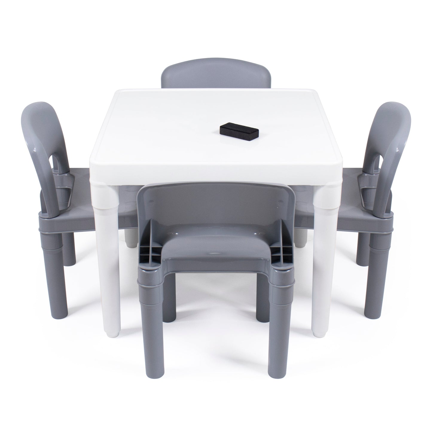 5-Piece Plastic Dry-Erase Table & Chair Set with Eraser