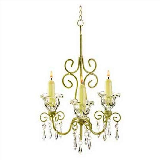 Sparkling Crystal Flowers Candelier, Shabby Chic Scrollwork Candelabra for Home Decoration