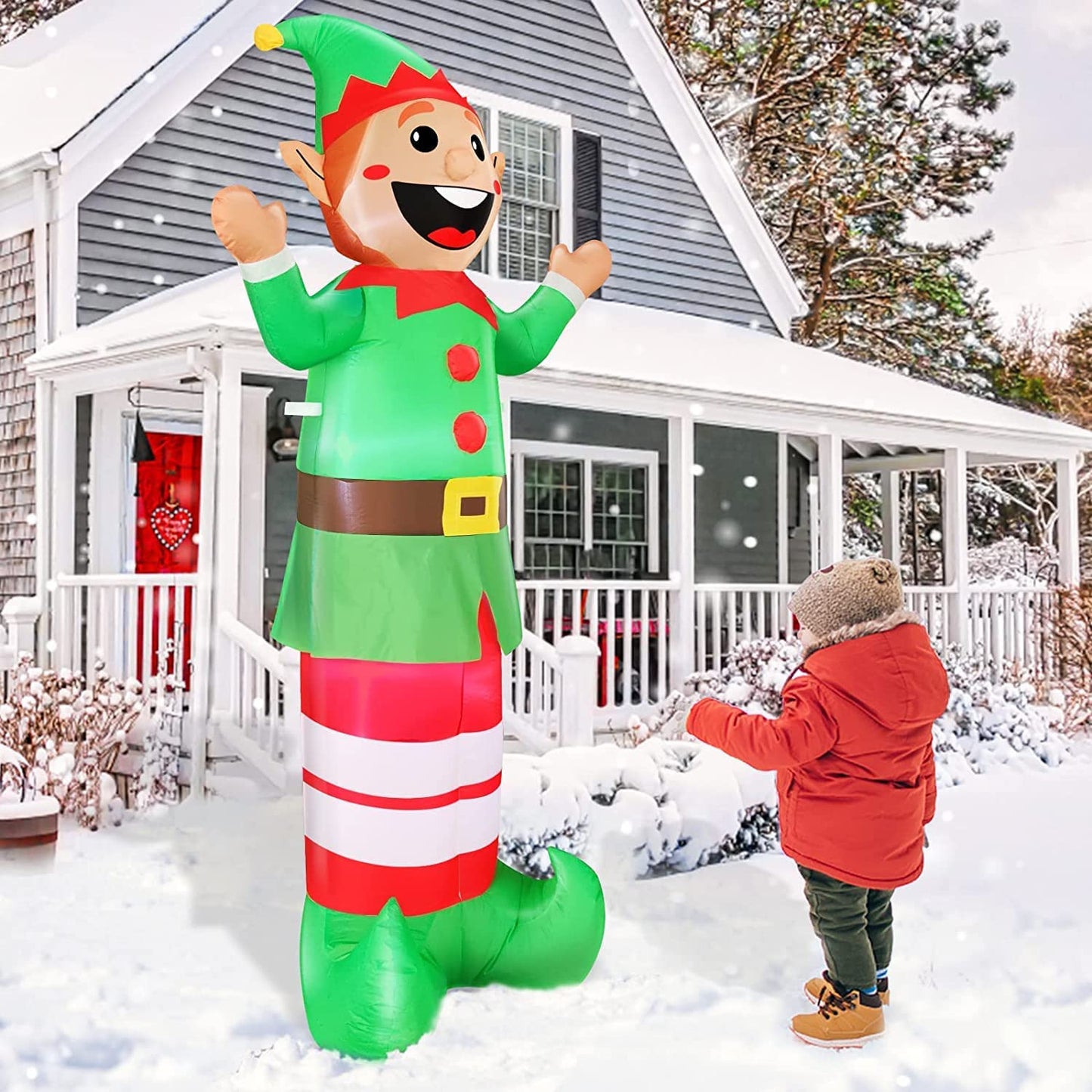 6 Ft Christmas Inflatables Elf w/  LEDs