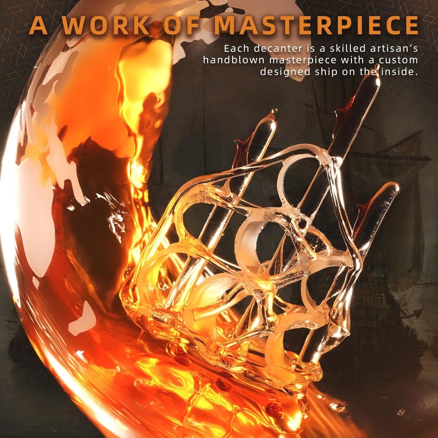 Gifts for Men Dad Husband from Daughter Son Wife Christmas, Anniversary Birthday Gift for Him, Globe Decanter Set with 2 Glasses, Bourbon Cool Stuff