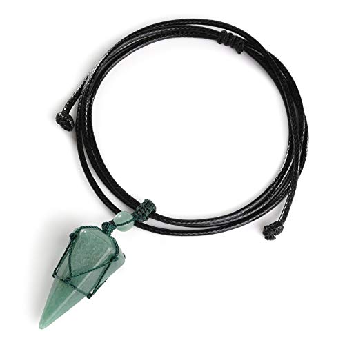 Healing Crystal GemStone Pointed Pendant Necklaces for Men/Women