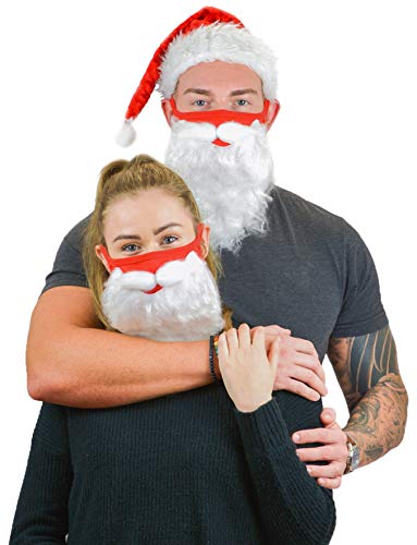 Christmas Face Mask Funny Bearded Santa Costume for Adults