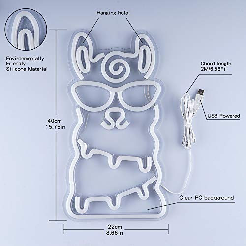 LED Alpaca Neon Light Wall Decoration USB Operated