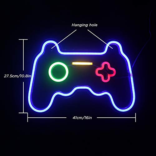 Game Shaped LED Neon Light Signs for Wall Decoration 16''x 11''