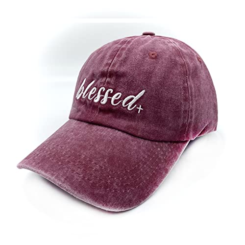 Embroidered Blessed Washed Cotton Baseball Cap for Men/Women