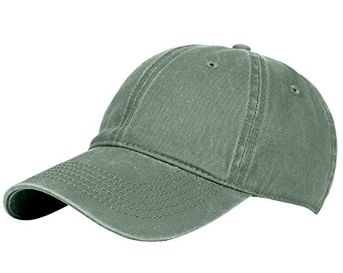 Unisex Baseball Cap Adjustable Washed Dyed Cotton Ball Hat (One Size)