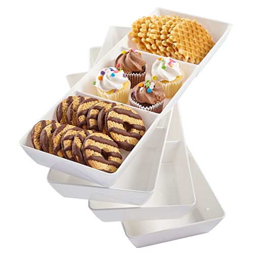 Plastic 34 -Section Serving Tray- White