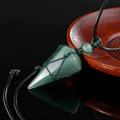 Healing Crystal GemStone Pointed Pendant Necklaces for Men/Women