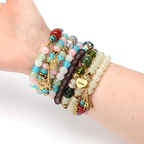 8 Packs Boho Beaded Bracelets for Women