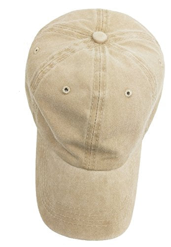 Unisex Baseball Cap Adjustable Washed Dyed Cotton Ball Hat (One Size)