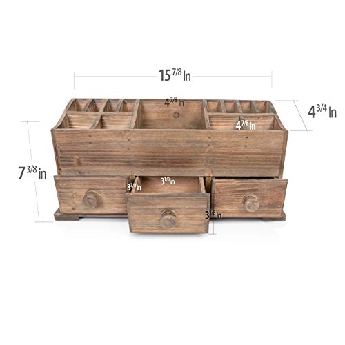 Vanity Drawer Beauty Organizer 3 Drawers - Wooden Cosmetic Storage Box