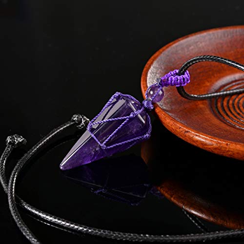 Healing Crystal GemStone Pointed Pendant Necklaces for Men/Women