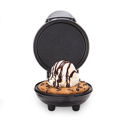 Mini Round Electric Griddle Machine for Individual Pancakes, Cookies, Eggs w/ Recipe Book