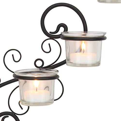 Decorative Black  Tea Light Candle Holder Hanging Wall Scone Decor