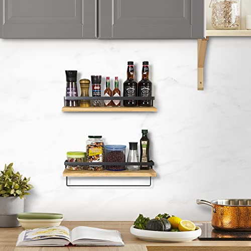 Set of 2 -Floating Storage Shelves Wall Mounted