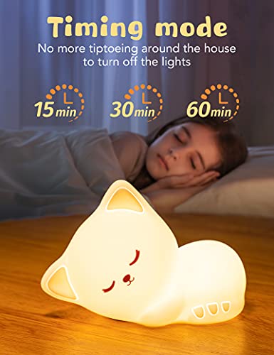 7 Colors Cute Kitty Night Lights for Kids Room & Cat Lovers