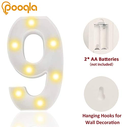 Decorative Led Light Up Numbers -White Plastic Marquee Numbers Battery Operated