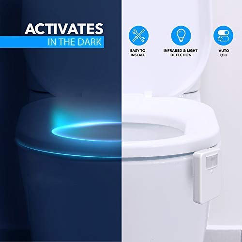 16-Color Toilet Night Light, Motion Sensor Activated Bathroom LED Bowl Nightlight