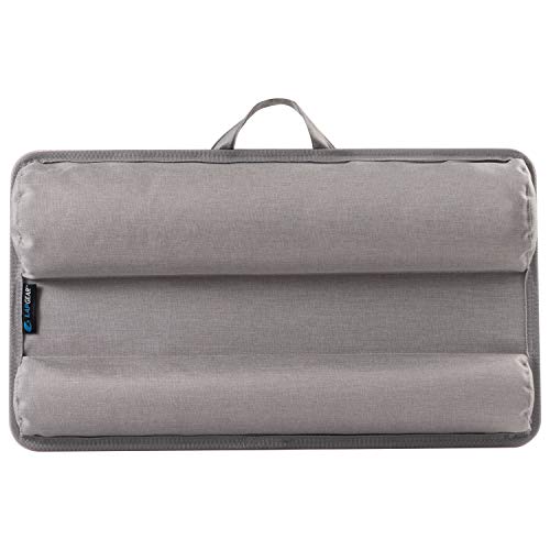 Home/Office Lap Desk w/ Device Ledge, Mouse Pad, & Phone Holder - Black -Fits Up to 15.6 Inch Laptops