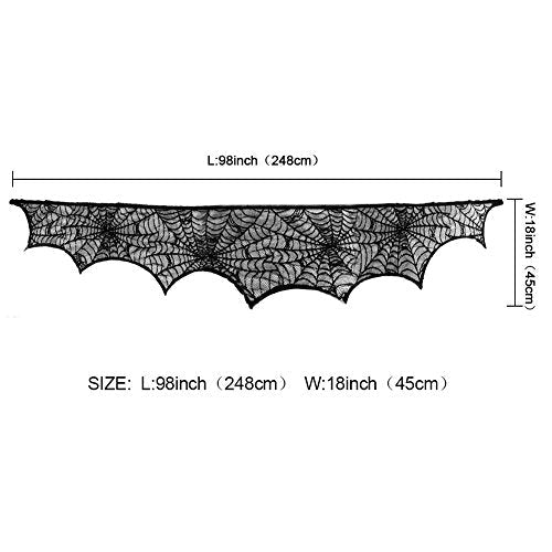 Halloween Decoration  Lace Spiderweb Fireplace Mantle Cover