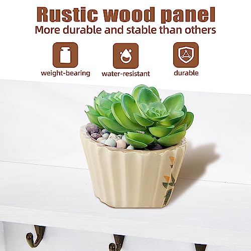 Key Holder for Wall, Mail and Key Hanger Wall Mount with Double Key Hook and Hat Coat Rack Shelf