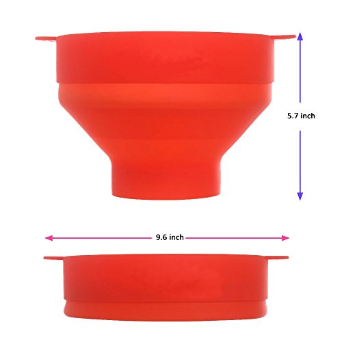 Silicone Microwave Popcorn Popper w/ Lid for Home Microwave Popcorn Makers