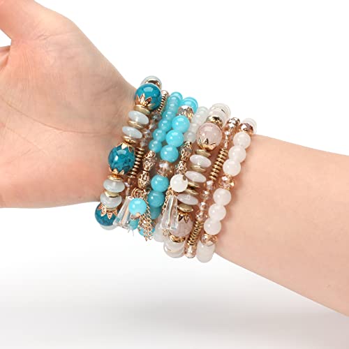 8 Packs Boho Beaded Bracelets for Women