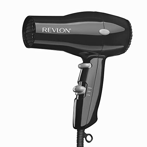 REVLON 1875W Lightweight + Compact Travel Hair Dryer, Black