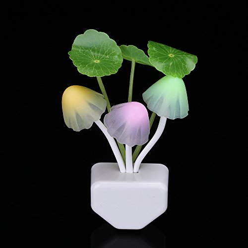 Sensor Led Night Light, Color Changing Plug-in Mushroom Dream Bed Lamp