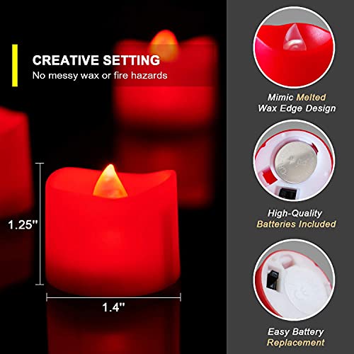 Pack of 24 LED Flameless Tea Lights w/ Batteries