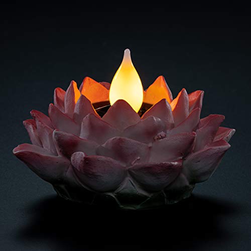 Fuchsia Lotus Flower Solar Powered LED Garden Light Decoration