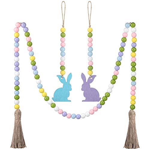 3 Pcs Easter Wood Bead Garland