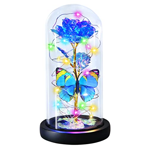 I Love You Mom Galaxy Roses Gifts in Glass Dome for Mothers Day/Birthday