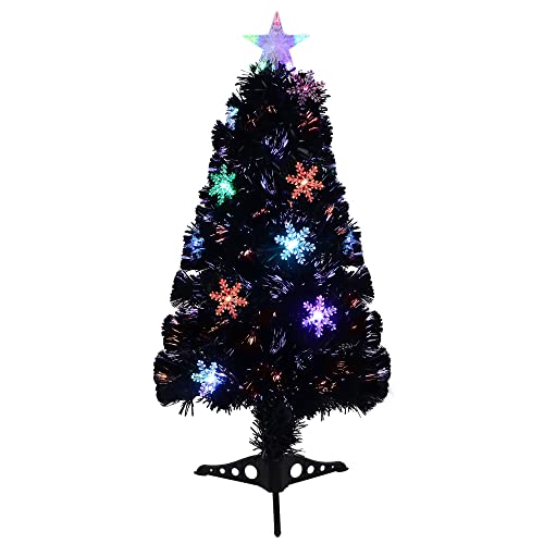 Pre-Lit Optical Fiber Christmas Artificial Tree w/ LED RGB Color Changing Lights