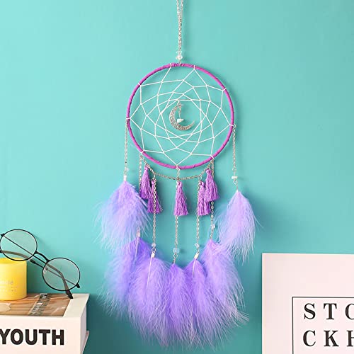Dream Catcher Boho Sun Dream Catcher Peacock Green Feathers with Handmade Pearl and Wooden Beads,