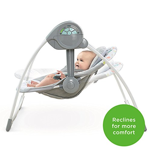 6-Speed Compact Portable Baby Swing w/ Music & Bar, Folds for Easy Travel