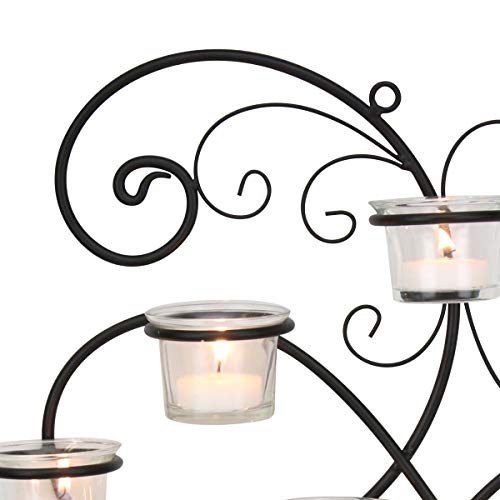 Decorative Black  Tea Light Candle Holder Hanging Wall Scone Decor